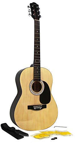 Martin W-100 Kit de guitarra acústica Smith con secuencias de la guitarra, guitarra púas, correa de guitarra - Natural