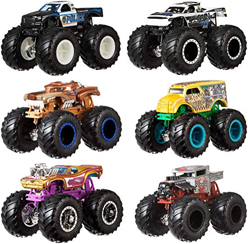 Mattel - Hot Wheels Monster Truck Duos FYJ64 de Demolición, modelos aleatorios, paquete de 2, modelos surtidos