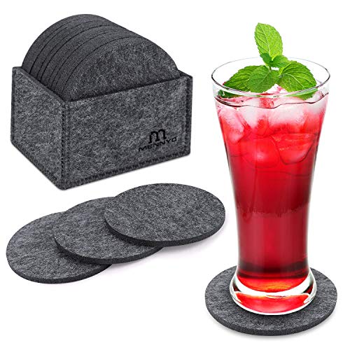 MENNYO Posavasos Originales, Juego de 14 Posavasos de Fieltro con Caja, Posavasos para Regalo Antideslizante Protección de Mesa Coasters para Bebidas frías y Calientes, Café, Vasos, Tazas MENNYO Posavasos Originales, Juego de 14 Posavasos de Fieltro con Caja, Posavasos para Regalo Antideslizante Protección de Mesa Coasters para Bebidas frías y Calientes, Café, Vasos, Tazas