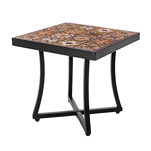 Mesa de jardín de Hierro con Mosaico marrón para terraza Garden - LOLAhome