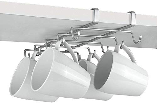 Metaltex MY-MUG Colgador de cocina para 10 tazas, color plateado, 28 x 14 x 6 cm Metaltex MY-MUG Colgador de cocina para 10 tazas, color plateado, 28 x 14 x 6 cm