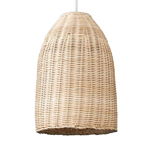 MiniSun - Pantalla Lámpara de Techo Nórdica - Estilo Cesta de Mimbre Natural - Pantalla Colgante - Iluminación Interior MiniSun - Pantalla Lámpara de Techo Nórdica - Estilo Cesta de Mimbre Natural - Pantalla Colgante - Iluminación Interior