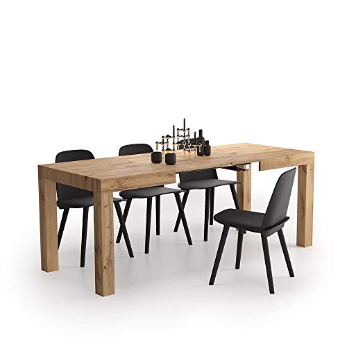 Mobili Fiver, Mesa de Cocina Extensible, Modelo First, Color Madera Rustica, 120 x 80 x 76 cm, Made in Italy Mobili Fiver, Mesa de Cocina Extensible, Modelo First, Color Madera Rustica, 120 x 80 x 76 cm, Made in Italy