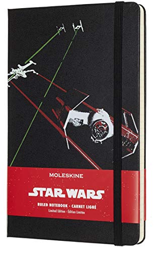 Moleskine Star Wars de Edición Limitada, Cuaderno de Rayas con Gráficos y Detalles Temáticos de la Nave Espacial, Tapa Dura, Tamaño Grande 13 x 21 cm, Negro, 240 Páginas (EDITION LIMITEE)