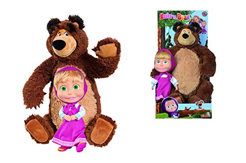 Muñeca Masha de 23cm y peluche del Oso de 43cm de Masha y el Oso (Simba 9301016)