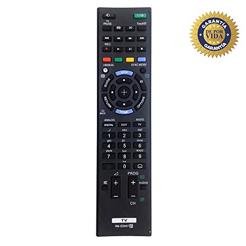 MYHGRC Nuevo Control Remoto de reemplazo de TV RM-ED047 para Sony Bravia Control Remoto Adecuado para Sony Smart TV LCD/LED - No Requiere configuración Control Remoto Universal MYHGRC Nuevo Control Remoto de reemplazo de TV RM-ED047 para Sony Bravia Control Remoto Adecuado para Sony Smart TV LCD/LED - No Requiere configuración Control Remoto Universal
