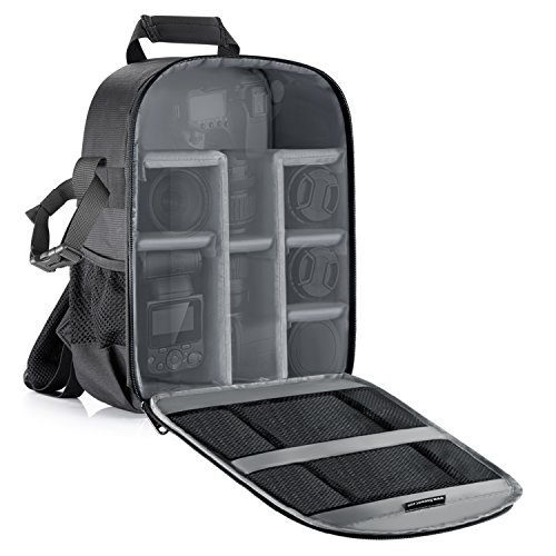 Neewer Mochila para cámara flexible acolchada con separadores con protector antigolpes, para cámaras SLR y otros accesorios, interior gris