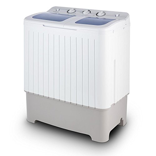 Oneconcept Ecowash XXL - Lavadora Capacidad 6.8 kg, Centrifugadora Capacidad 5.2 kg, Carga Superior, Potencia 400 W, Potencia centrífuga 150 W, Ahorro de Agua y energía, Silenciosa, Blanco