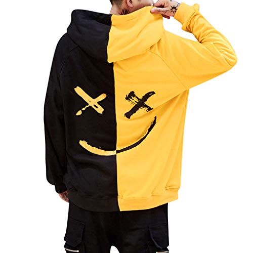 Overdose Sudadera Hombres Patchwork Slim Fit Hoodie OtoñO Moda Outwear Nueva Blusa Adolescente Top 2018 Sudadera (Large, A-Amarillo) Overdose Sudadera Hombres Patchwork Slim Fit Hoodie OtoñO Moda Outwear Nueva Blusa Adolescente Top 2018 Sudadera (Large, A-Amarillo)