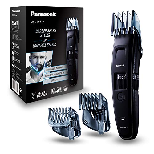 Panasonic ER-GB86-K503 - Recortadora Ideal Barbas Largas con Peine-Guía, 3 en 1 Cabello, Barba y Cuerpo (Recargable, Acero inoxidable, Lavable, Batería Larga Duración, 58 Ajustes, Design Award 2018) Panasonic ER-GB86-K503 - Recortadora Ideal Barbas Largas con Peine-Guía, 3 en 1 Cabello, Barba y Cuerpo (Recargable, Acero inoxidable, Lavable, Batería Larga Duración, 58 Ajustes, Design Award 2018)
