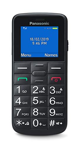 Panasonic KX-TU110EXB- Teléfono Móvil Para Personas Mayores (Pantalla y Teclas Grandes, Botón SOS, Resistente a Golpes, Linterna, Batería 22h) - Color Negro