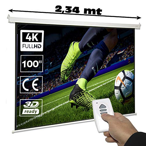 Pantalla de proyeccion electrica Luxscreen 100" Pulgadas, área Visible Blanca 197 x 148cm, cajetín de 2,20 Metros, Incluye Mando a Distancia Pantalla de proyeccion electrica Luxscreen 100" Pulgadas, área Visible Blanca 197 x 148cm, cajetín de 2,20 Metros, Incluye Mando a Distancia