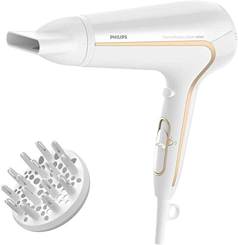 Philips HP8232/00 DryCare Advanced - Secador ThermoProtect Ionic con Ionizador para Suavizar el Cabello, 2200 W, Blanco Philips HP8232/00 DryCare Advanced - Secador ThermoProtect Ionic con Ionizador para Suavizar el Cabello, 2200 W, Blanco