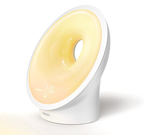 Philips Wake-up Light HF3651/01 - Despertador luminoso, amanecer y atardecer simulados relaxbreathe para dormir, múltiples luces y sonidos, luz de medianoche, blanco