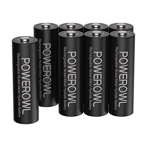 Pilas AA Recargable POWEROWL Alta Capacidad 2800mAh 1.2V Pilas Recargables AA NI-MH Diámetro 14.4mm Baja Autodescarga (Precarga 8 Paquete, Recargable Aproximadamente 1200 Veces) Pilas AA Recargable POWEROWL Alta Capacidad 2800mAh 1.2V Pilas Recargables AA NI-MH Diámetro 14.4mm Baja Autodescarga (Precarga 8 Paquete, Recargable Aproximadamente 1200 Veces)