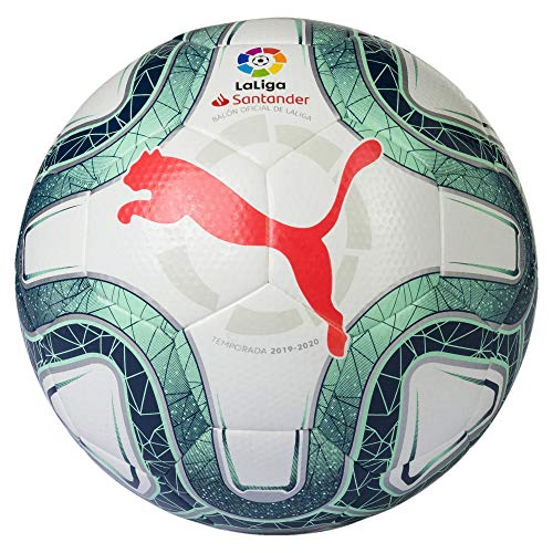 Puma Laliga 1 Hybrid Balón de Fútbol, Unisex Adulto, Gris White-Green Glimmer-Nrgy Red, 5 Puma Laliga 1 Hybrid Balón de Fútbol, Unisex Adulto, Gris White-Green Glimmer-Nrgy Red, 5