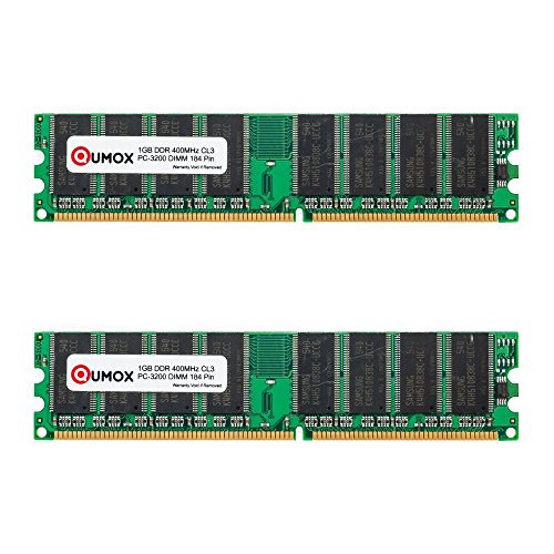 QUMOX Memoria DDR DIMM 2GB(2 x 1GB) 400Mhz PC3200 (184PIN) para Computadora de Escritorio