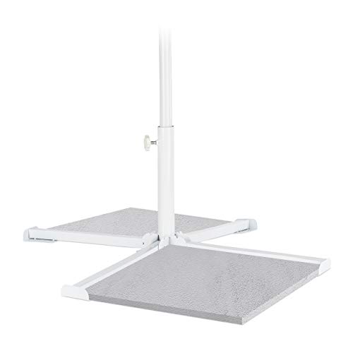Relaxdays Base Sombrilla, Pie, Soporte, Patas Plegables, Palos 20-38 mm, Acero, 1 Ud, 33,5 x 84,5 x 84,5 cm, Blanco Relaxdays Base Sombrilla, Pie, Soporte, Patas Plegables, Palos 20-38 mm, Acero, 1 Ud, 33,5 x 84,5 x 84,5 cm, Blanco