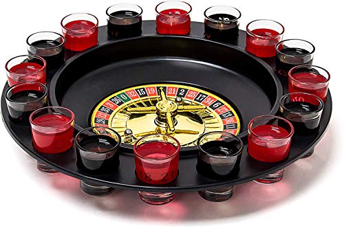 Relaxdays- Juego de Beber, Color Rojo/Negro (10010182)