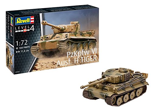 Revell- PzKpfw Tank Pz.Kpfw. Vi Ausf. H Tiger Tanque, Kit Modelo, Escala 1:72 (03262), Scale