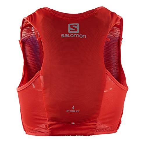 SALOMON ADV Hydra Vest 4 Chaleco de hidratación 4L, 2 Botellas SoftFlask 500 ml Incluidas, Unisex-Adult, Rojo, L