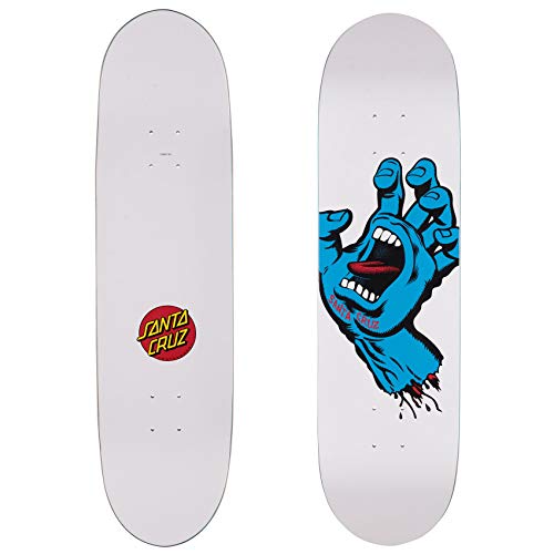 Santa Cruz Skateboard Deck Screaming Hand Taper Tip - 8.5 Inch Blanco (Default, Blanco)