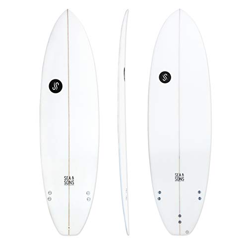 Sea & Sons Surfboards EVO Tabla de Surf, Adultos Unisex, Blanco, 6'4