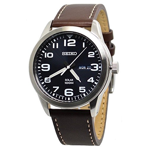 Seiko Reloj Analógico para Hombre de Energía Solar con Correa en Cuero SNE475P1 Seiko Reloj Analógico para Hombre de Energía Solar con Correa en Cuero SNE475P1