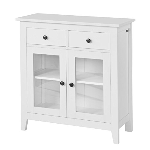 SoBuy estanteria con 2 Puertas, Armario bajo, Consola Mesa Madera Escritorio Blanco, estanteria de Cocina, FSB05-W, ES (Blanco)