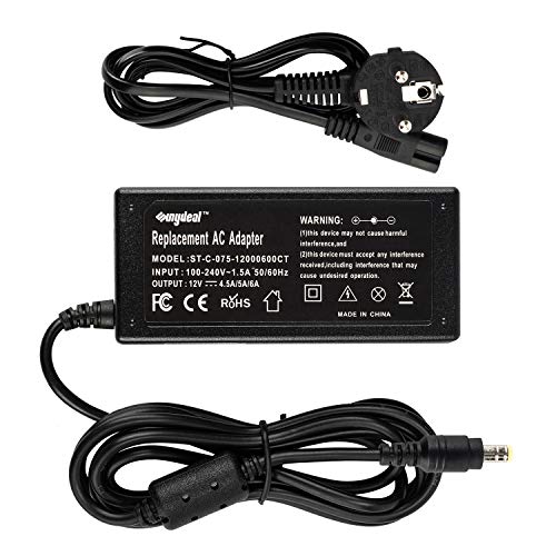 Sunydeal Cargador AC Adaptador Fuente de Alimentación para Ordenador Portátil Acer/ HP Compaq/Medion, 12V 4.5A/5A, 5.5*2.5mm , Netbook Acer LCD Monitor, AG Neovo LCD Monitor, BenQ LCD Monitor, ADI LCD Monitor, Batesias LCD Monitor, COMPAQ LCD Monitor, Cab