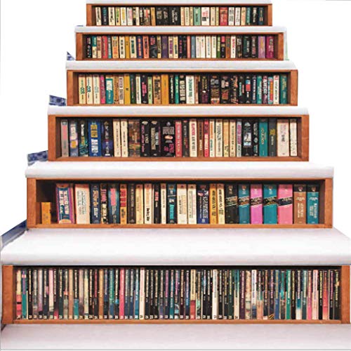 Teja de Bricolaje Adhesivos Escalera de la Etiqueta 3D Librería Impermeable Escalera Reformado Calcomanías Wallpaperarabic Estilo Pegatinas 7.1X39.4 Pulgadas, 6 Piezas Teja de Bricolaje Adhesivos Escalera de la Etiqueta 3D Librería Impermeable Escalera Reformado Calcomanías Wallpaperarabic Estilo Pegatinas 7.1X39.4 Pulgadas, 6 Piezas