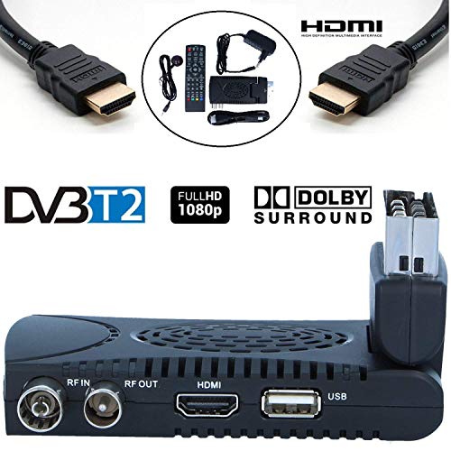 Tempo 1000 Decodificador TDT Terrestre - Digital TV HD Euroconector Sintonizador Receptor DVB T2 Tuner Full HD / HDTV / 1080P / H.264 / MPEG / USB / Multimedia