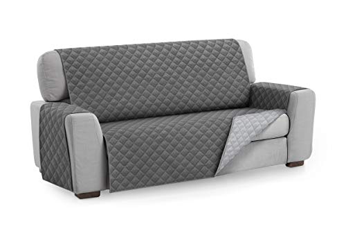 Textilhome - Funda Cubre Sofá Malu, 2 Plazas, Protector para Sofás Acolchado Reversible. Color Gris C/3 Textilhome - Funda Cubre Sofá Malu, 2 Plazas, Protector para Sofás Acolchado Reversible. Color Gris C/3