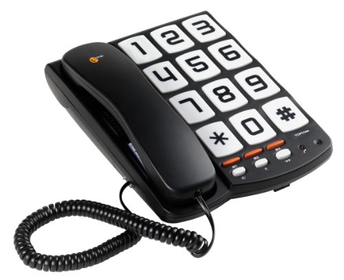 Topcom TS-6650 Teléfono con botones grandes adecuado para personas con problemas de visión, compatible con audífonos, 3 números de memoria directa