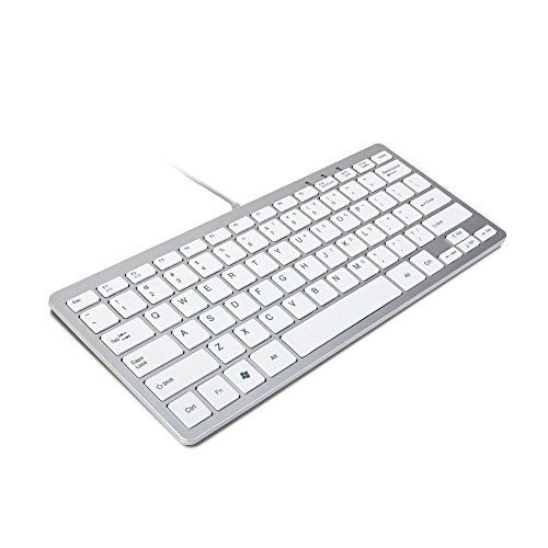 TRIXES Mini Teclado con Cable USB Teclado Delgado Plateado y Blanco – Conectar y Listo - Compacto y Duradero - Adecuado para Ordenador de Mesa, Apple Mac, Windows, Ordenador Portátil, etc. TRIXES Mini Teclado con Cable USB Teclado Delgado Plateado y Blanco – Conectar y Listo - Compacto y Duradero - Adecuado para Ordenador de Mesa, Apple Mac, Windows, Ordenador Portátil, etc.