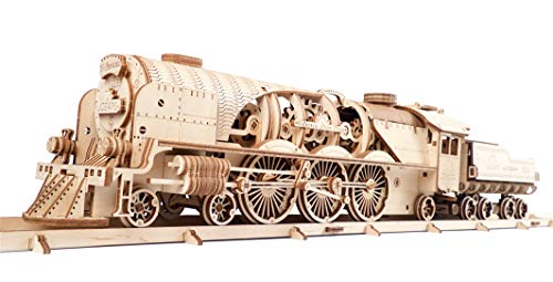 UGEARS V-Express Tren de Vapor - Set de Construcción Puzzle 3D Locomotora Modelo Mecánico de Madera UGEARS V-Express Tren de Vapor - Set de Construcción Puzzle 3D Locomotora Modelo Mecánico de Madera
