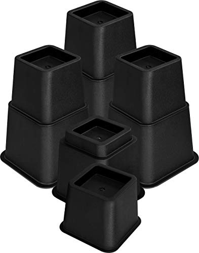 Utopia Bedding [8 Piezas Elevadores de Muebles Ajustables Premium - Elevador de Cama de 13 a 23 cm, Elevador de Mesa, Elevador de Silla o Elevador de Sofá (Negro) Utopia Bedding [8 Piezas Elevadores de Muebles Ajustables Premium - Elevador de Cama de 13 a 23 cm, Elevador de Mesa, Elevador de Silla o Elevador de Sofá (Negro)
