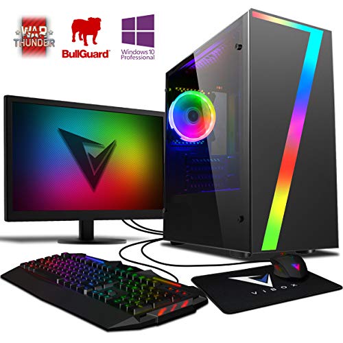 VIBOX Apache 9XLW Gaming PC Ordenador de sobremesa con Cupón de Juego, Win 10 Pro, 22" HD Monitor (4,1GHz AMD FX 6-Core Procesador, Nvidia GeForce GTX 1050 Ti Tarjeta Grafica, 32GB RAM, 2TB HDD)