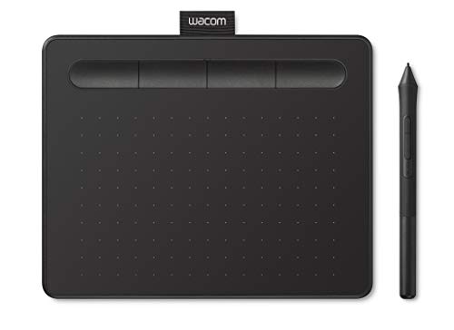 Wacom Intuos S Tableta Gráfica Negra – Tableta Gráfica Portátil para pintar, dibujar y editar photos con 1 software creativo incluydo para descargar*, compatible con Windows & Mac