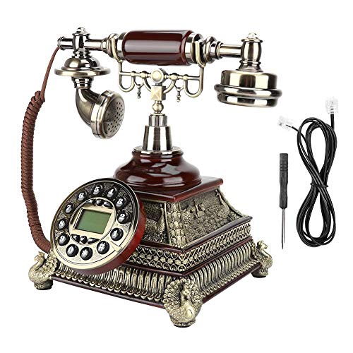 Wendry Teléfonos con Cable, Edición Mejorada Teléfono Antiguo Vintage Europeo Blanco Perla, FSK y DTME Identificador de Llamadas Teléfonos Antiguos Teléfono Fijo, Teléfonos Antiguos