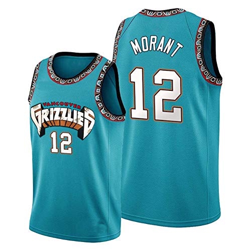WHOME Ja Morant # 12 Vancouver Grizzlies Camiseta de Baloncesto Jersey Real Ropa de Baloncesto Jersey Masculino para niños Universal para Adultos-Blue-M