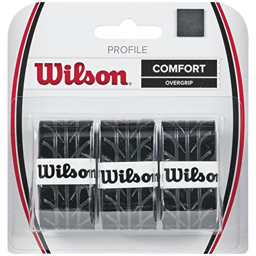 Wilson - Overgrip para raqueta de tenis ( pack de 3 grips ), color negro Wilson - Overgrip para raqueta de tenis ( pack de 3 grips ), color negro