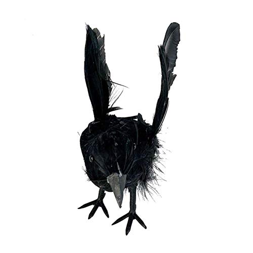 WYXWSJ Bolsa Fantasma. Nueva Pluma del Cuervo de Halloween Arte Artificial Emplumada Cuervos Modelo Partido Puntales Yarda del jardín de la decoración de Negro B (Color : B-1)