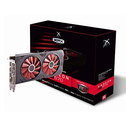 XFX RX-570P8DFD6, Tarjeta Gráfica 8GB GDDR5, AMD Radeon RX 570, Negro/Rojo