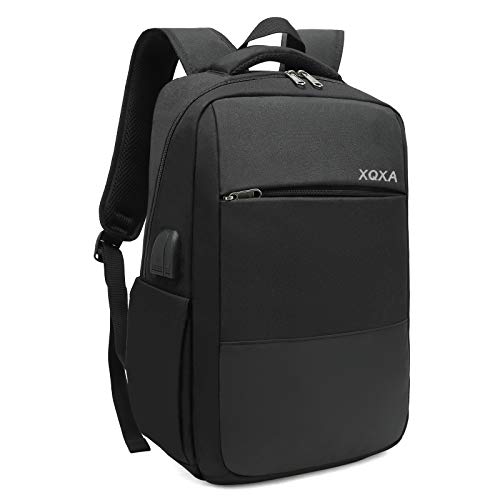 XQXA Mochila Unisex Impermeable para Ordenador Portátil de hasta 15.6 Pulgadas, con Puerto USB, Conector para Auriculares y Bolsillo Antirrobo. para los Estudios, Viajes o Trabajo - Negro XQXA Mochila Unisex Impermeable para Ordenador Portátil de hasta 15.6 Pulgadas, con Puerto USB, Conector para Auriculares y Bolsillo Antirrobo. para los Estudios, Viajes o Trabajo - Negro