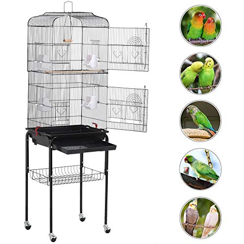 Yaheetech Jaula para Pájaros Jaula de Aves Canarios 46 x 35,5 x 158 cm Yaheetech Jaula para Pájaros Jaula de Aves Canarios 46 x 35,5 x 158 cm