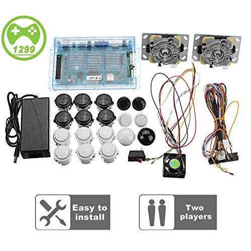 Yang 2 joysticks DIY Kit Paquete casa Familia Caja de Pandora 5S máquina de Arcade 1299 Juegos Multi-Juego de Arcade de Bricolaje Kit Arcade Stick, VGA HDMI Juego Completo de 2 Jugadores