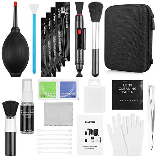 Zacro 49 en 1 Kits Limpieza Cámara Reflex Profesional para Cámaras Réflex y Lente Optica Cámaras Digitales DSLR Rebel EOS,Olympus,Sony Alpha NEX,NX,Carcasa Impermeable Negra Zacro 49 en 1 Kits Limpieza Cámara Reflex Profesional para Cámaras Réflex y Lente Optica Cámaras Digitales DSLR Rebel EOS,Olympus,Sony Alpha NEX,NX,Carcasa Impermeable Negra