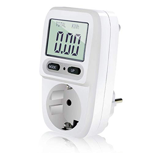 Zaeel Medidor de consumo de corriente del medidor de energía, medidor de consumo de energía eléctrica con pantalla LCD, protección contra sobrecarga, medidor de costo de energía, potencia máxima 3680W Zaeel Medidor de consumo de corriente del medidor de energía, medidor de consumo de energía eléctrica con pantalla LCD, protección contra sobrecarga, medidor de costo de energía, potencia máxima 3680W
