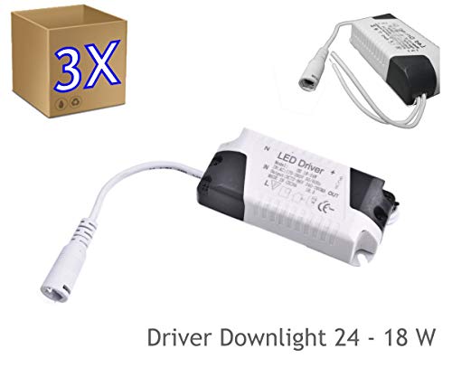 3x Driver Downlight LED 18W 24W DC